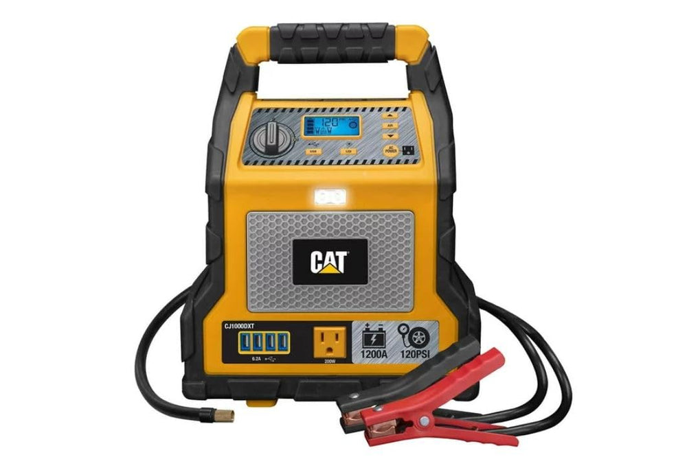 CAT CJ1000DXT jump starter with 1200 peak amps for reliable roadside starts.