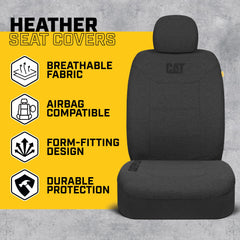 Cat CozyBlend front seat fit demonstrates universal compatibility for most car seats.