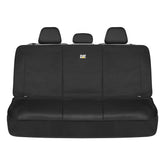 CAT FlexFit rear seat cover on 60/40 bench protects against spills and wear.