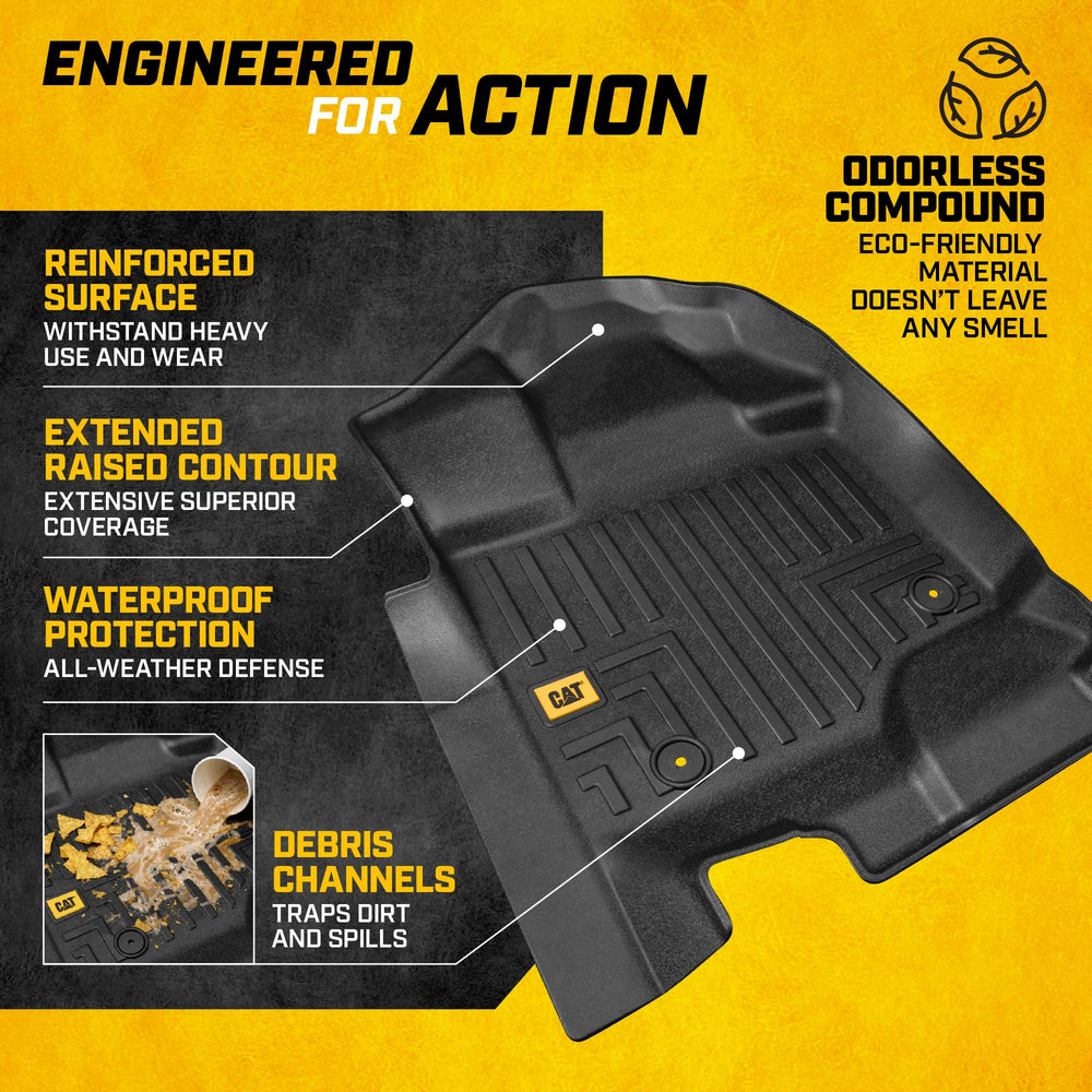 CAT floor mats all-weather coverage protects against mud snow and spills