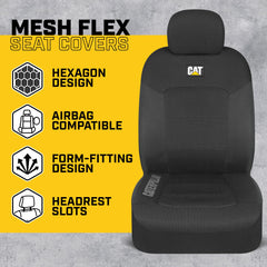 CAT MeshFlex airbag-compatible stitching preserves safety during deployment