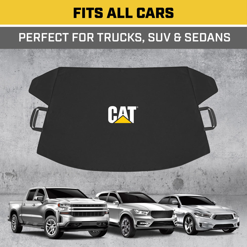 CAT windshield snow cover machine washable for easy cleanup after use.