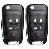 CAUORMOTE flip key fob for Chevy remote, 2-pack ready for replacement