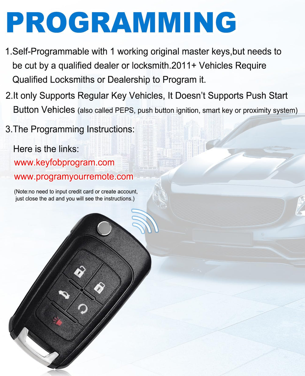 CAUORMOTE self-programming instructions link included for setup