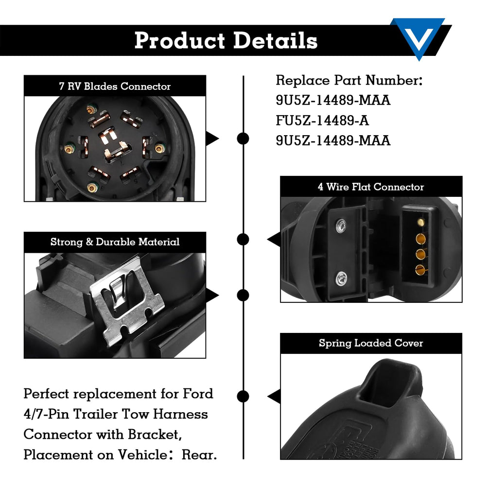 cautyfky trailer harness 4-pin flat close-up showing plug-in compatibility.