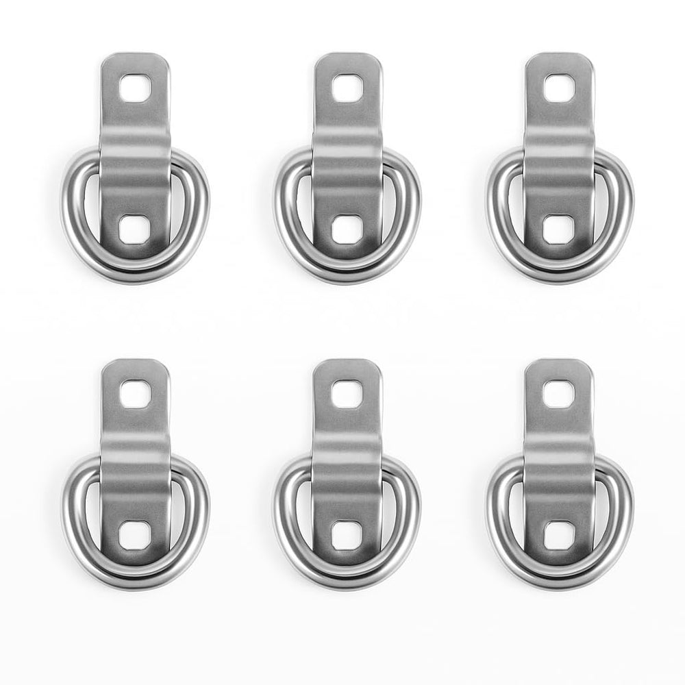 Cavo six-pack stainless steel D-ring anchors for rugged cargo securement.