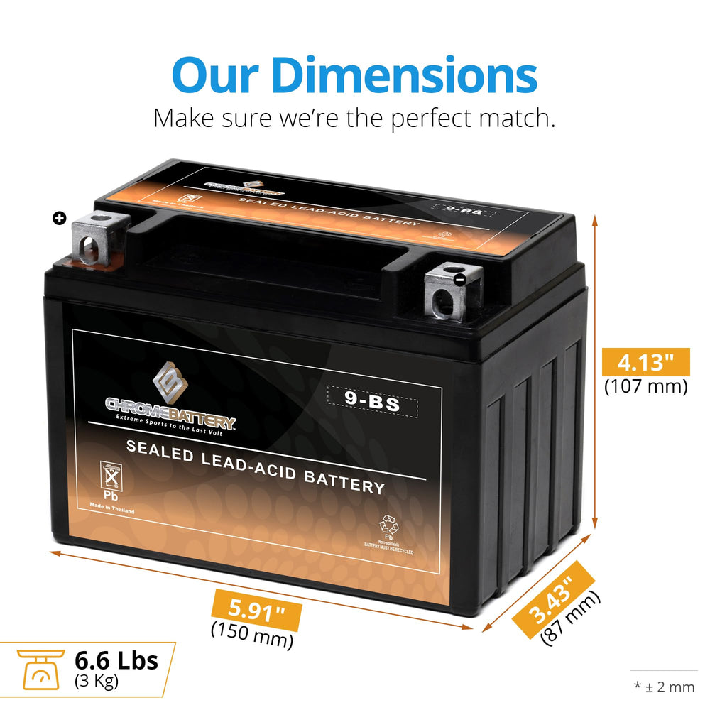 CB Chromebattery 9-BS terminals closeup highlights robust connections for quick, secure installs