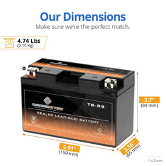 CB CHROMEBATTERY YT7B-BS rechargeable battery for long-lasting power in go-anywhere vehicles.