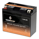 CB CHROMEBATTERY YTX12B-BS front view shows maintenance-free power for powersports.