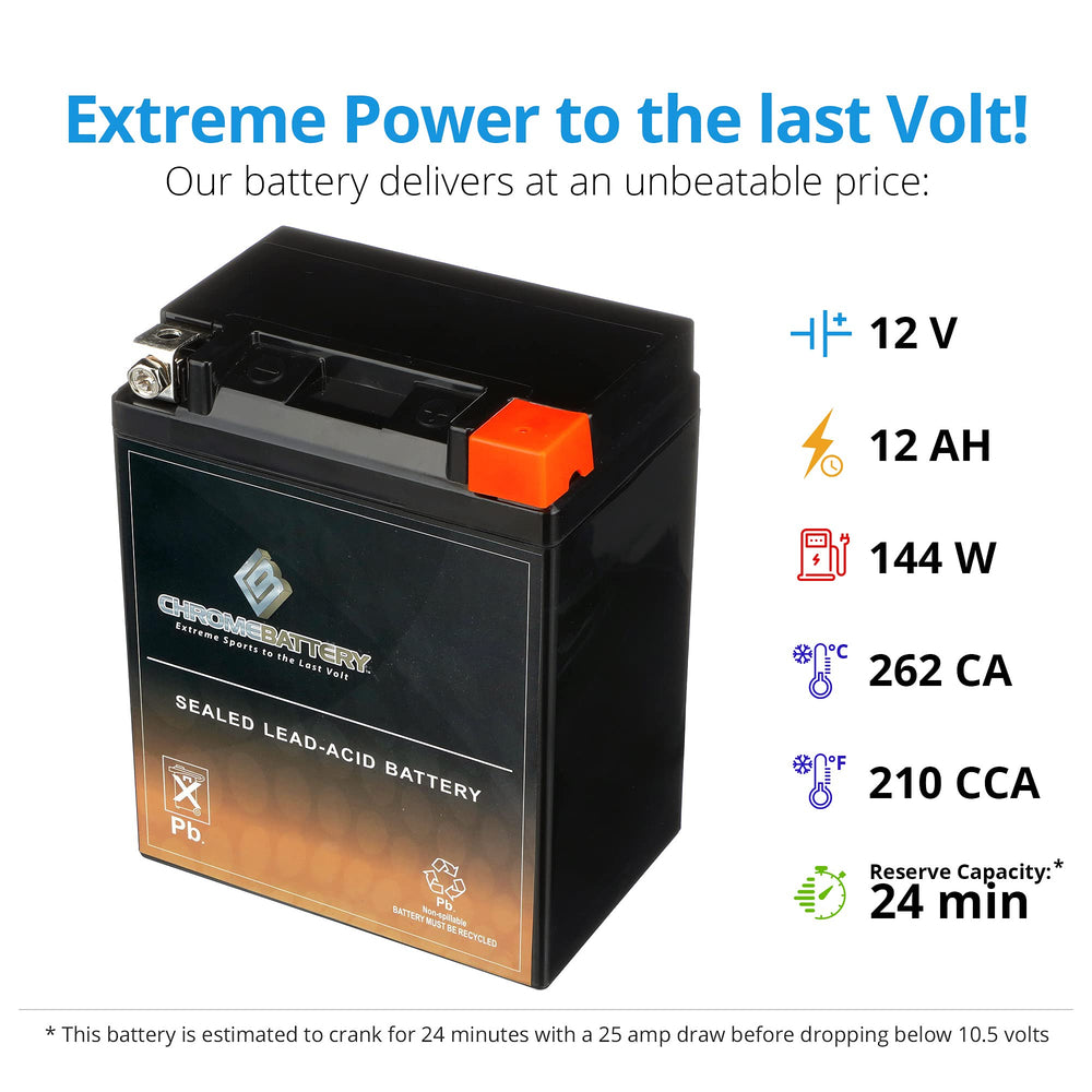 Sealed AGM architecture on CB Chromebattery YTX14AHL-BS minimizes leaks and vibration
