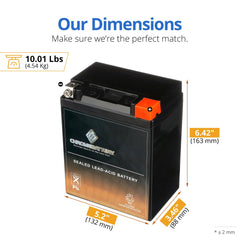 Top-terminal view on CB Chromebattery YTX14AHL-BS for secure, fast installation
