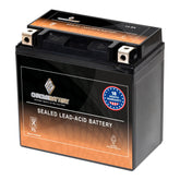 CB CHROMEBATTERY YTX14-BS front view of AGM battery for easy ATV installation