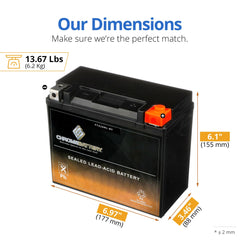 CB Chromebattery YTX20HL-BS dimensions for ATV fit.