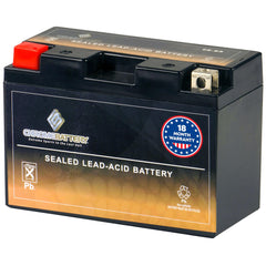 CB CHROMEBATTERY YTX9B-BS battery pack ready for quick installation on sport bikes.