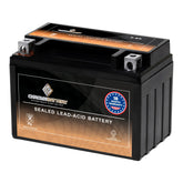 CB CHROMEBATTERY YTX9-BS top view of the AGM battery for reliable starts