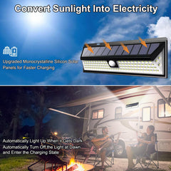 CCBASEBALL Solar RV Porch Light LED array close-up shows robust waterproof shell.