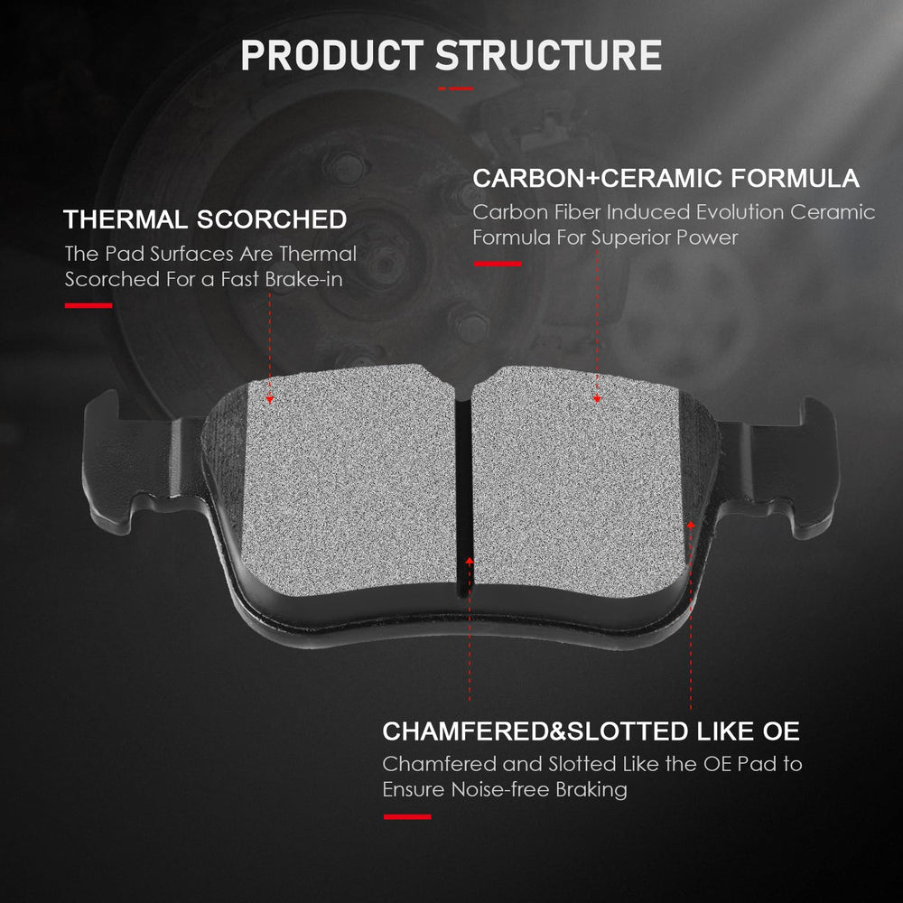 cciyu D1665 rear ceramic brake pads for Ford Escape ensure stable braking and low NVH.