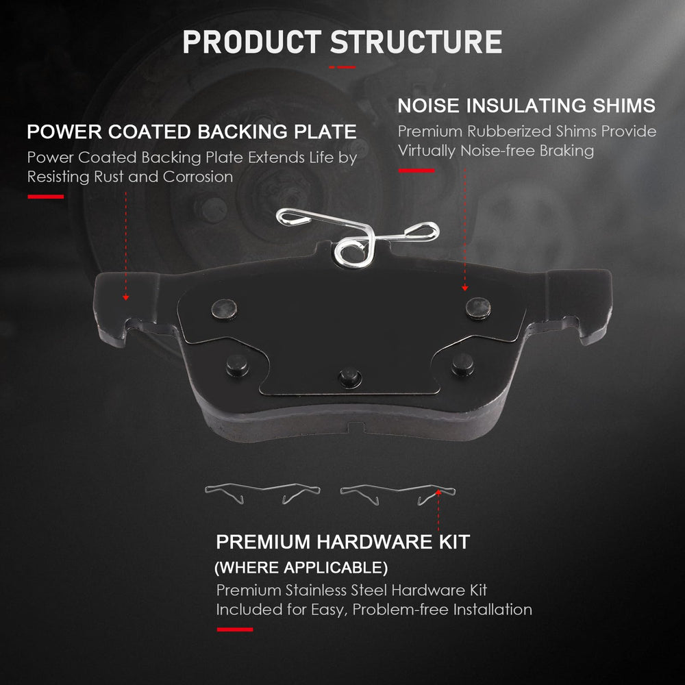 cciyu D1665 rear ceramic brake pads for Ford Fusion deliver reliable daily stopping with reduced noise.