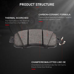 cciyu D905/D1650 front ceramic brake pads for Altima reduce noise during stops