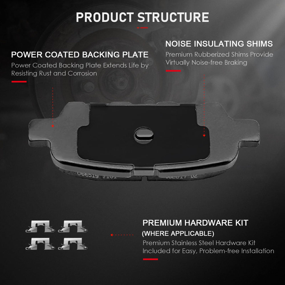cciyu D905/D1650 rear ceramic brake pads for Altima promote smooth braking