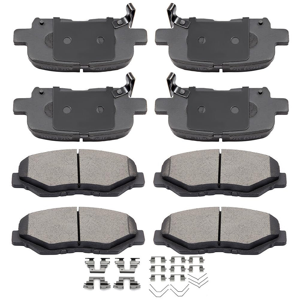 cciyu D914-D865 front brake pads close-up highlighting ceramic wear resistance and quiet operation