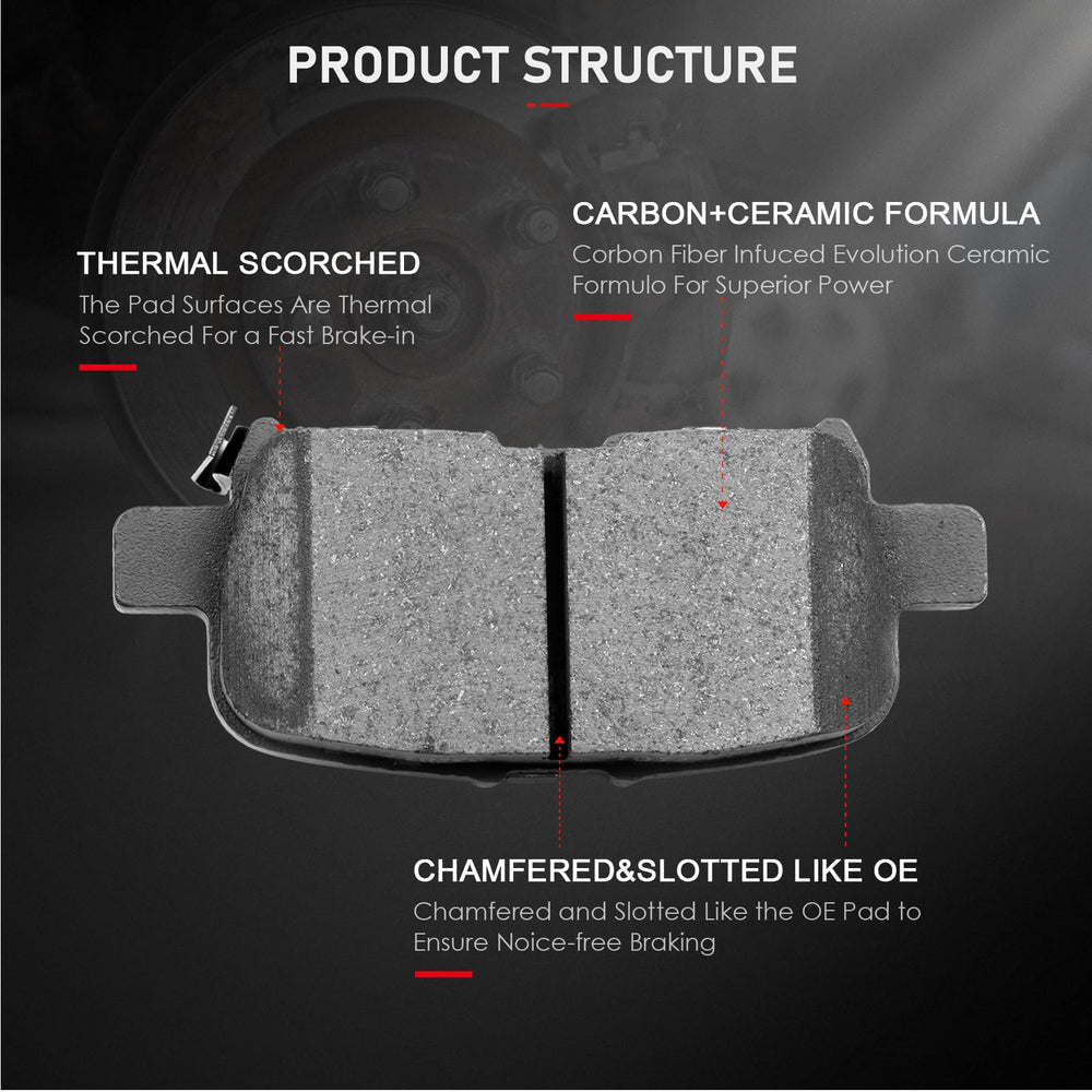 cciyu D914-D865 rear brake pads close-up showing consistent braking feel