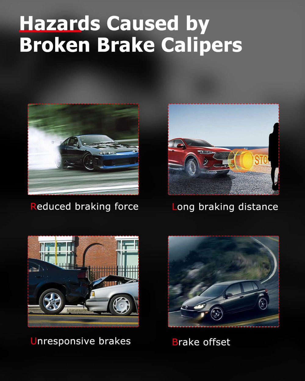 cciyu OEM-style brake calipers ensuring reliable compatibility with popular cars