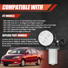 CCNLHZM window motor for Toyota Highlander front-right close-up highlighting quick movement.