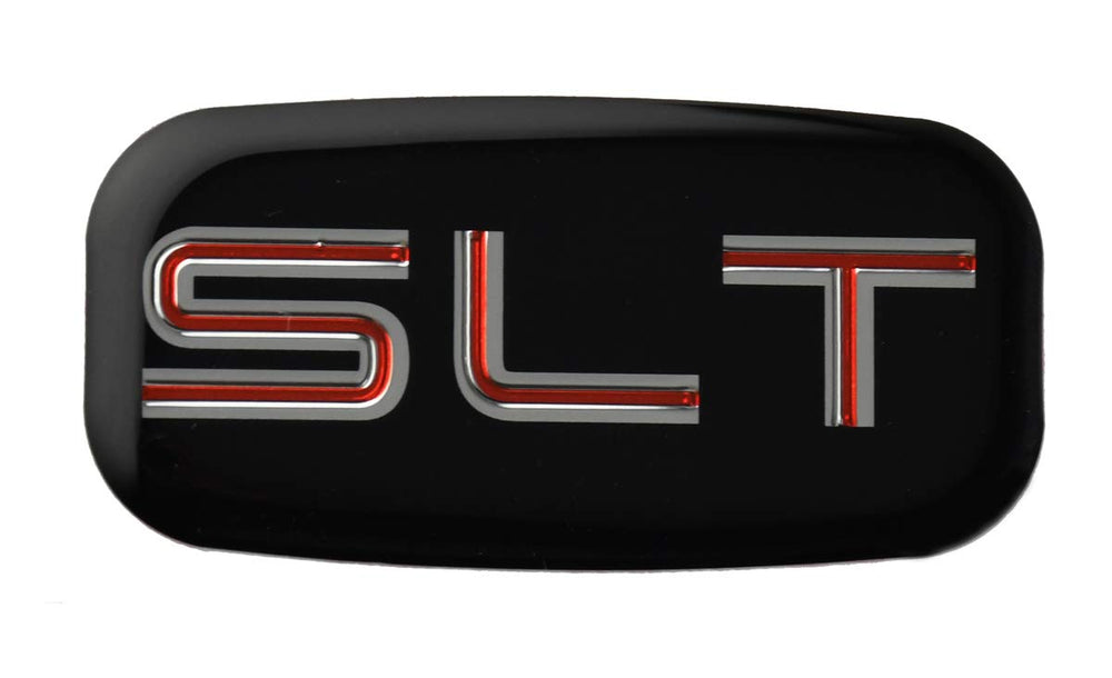 CDD 2X SLT cab emblems closeup chrome red finish for premium look