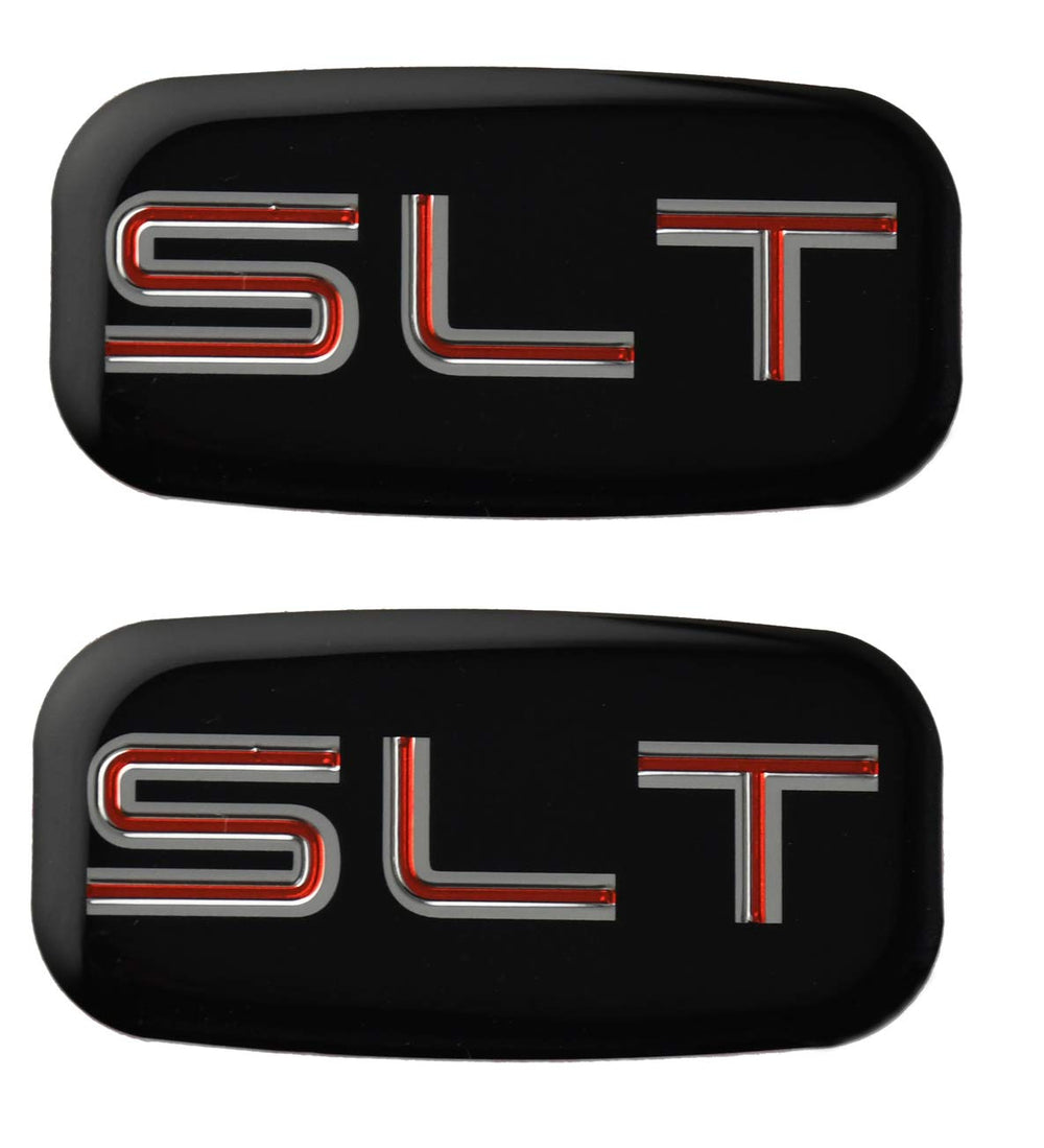 CDD 2X SLT cab emblems front view with chrome red finish enhances rugged Yukon styling