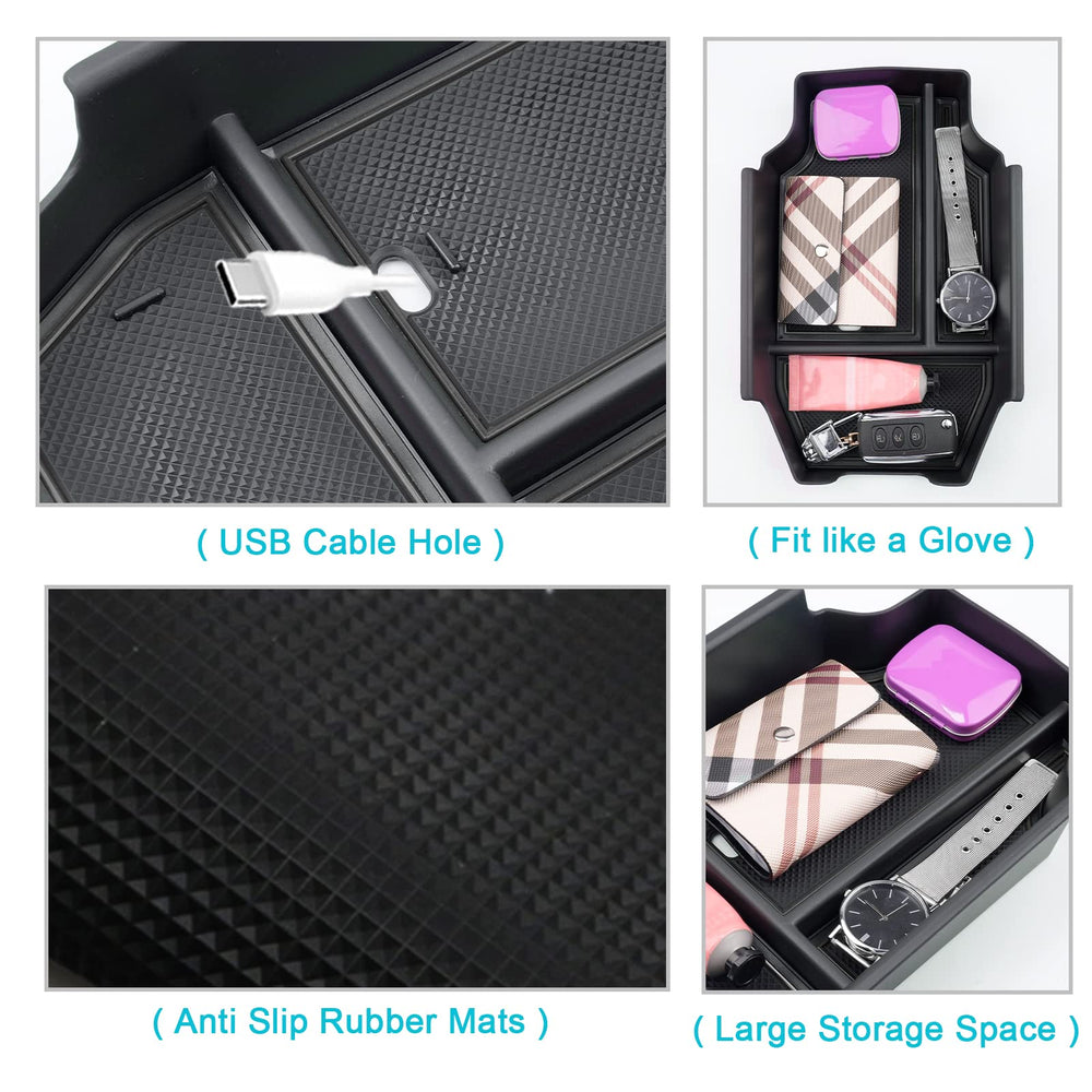 CDEFG hybrid storage compartment adds space for small accessories and gear