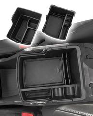 CDEFG Double Layer Armrest Storage Box upper layer insert keeps essentials within reach in the Kona
