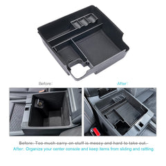 CDEFG Frontier console organizer installed for seamless interior integration and quick access