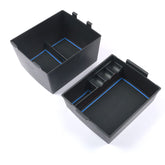 CDEFG Maverick center console organizer tray with blue trim keeps items organized and reachable