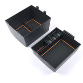 CDEFG Maverick console organizer with orange trim for tidy driving essentials.