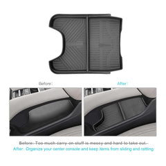 CDEFG HRV console storage compartment secures small items and reduces clutter.