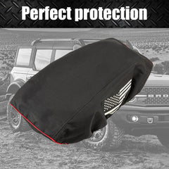 CEMGYIUK winch cover features reflective flag print for night visibility.
