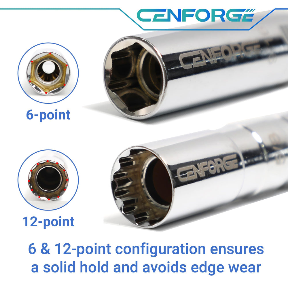 CENFORGE 5/8-inch magnetic spark plug socket ideal for quick, clean extraction.