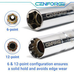 CENFORGE 5/8-inch magnetic spark plug socket ideal for quick, clean extraction.