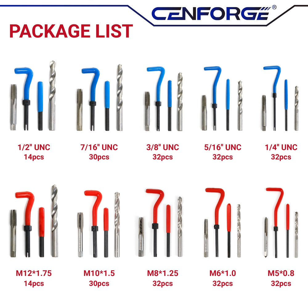 CENFORGE 304SS inserts ready to restore durable threads in soft metals