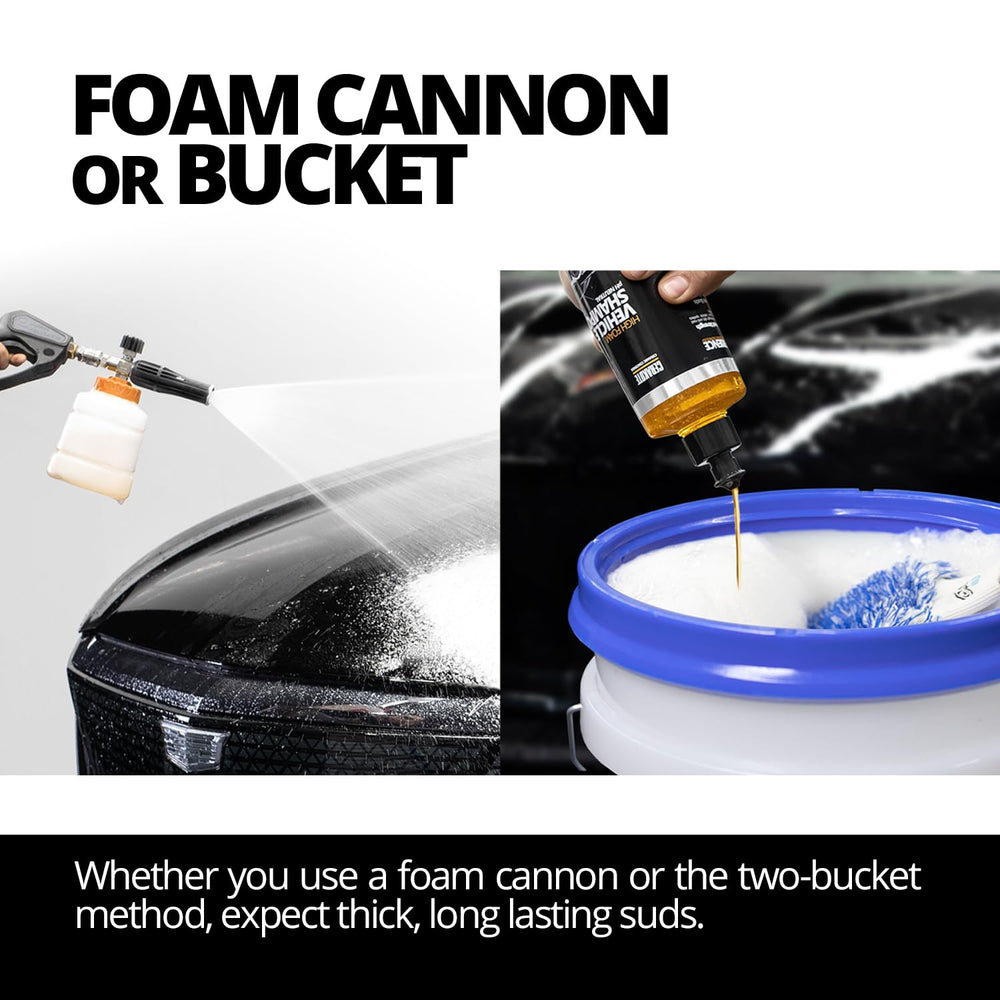 Pouring CERAKOTE High Foam Vehicle Shampoo for easy application