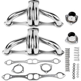 Certified Automotive Experts center-dump block hugger header Gen 1 SBC 265 improves engine bay clearance for Chevy swaps.
