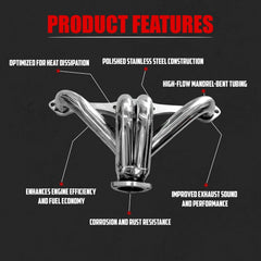 Certified Automotive Experts center-dump block hugger header Gen 1 SBC 302 delivers easy exhaust routing in compact spaces.