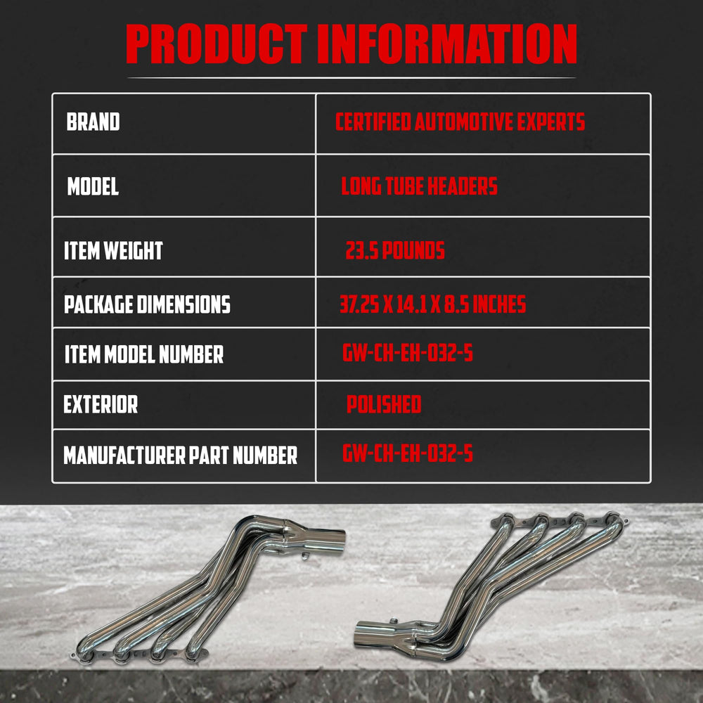 Certified Automotive Experts headers installed and ready for use