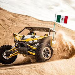 Cezelux ready-to-attach flag mount simplifies setup on any vehicle.
