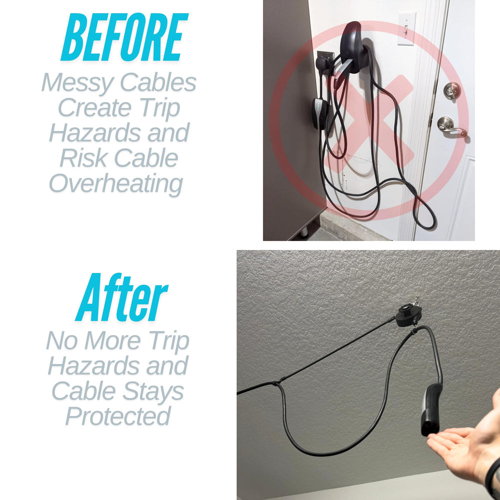 ChargeFlex ceiling mounting kit shown for secure installation