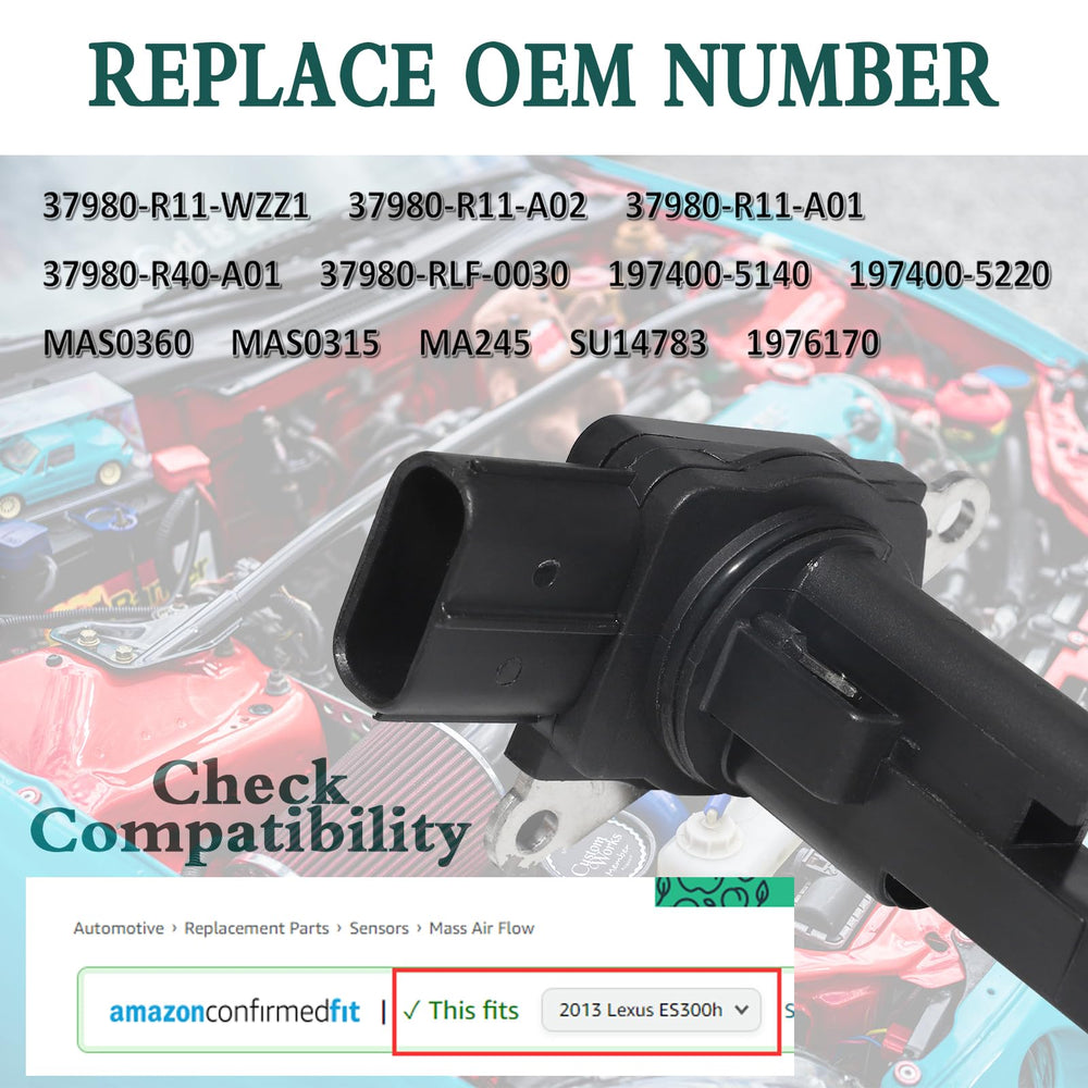 ChawYI MAF sensor for Acura ILX 2.4L adapter connector close up.