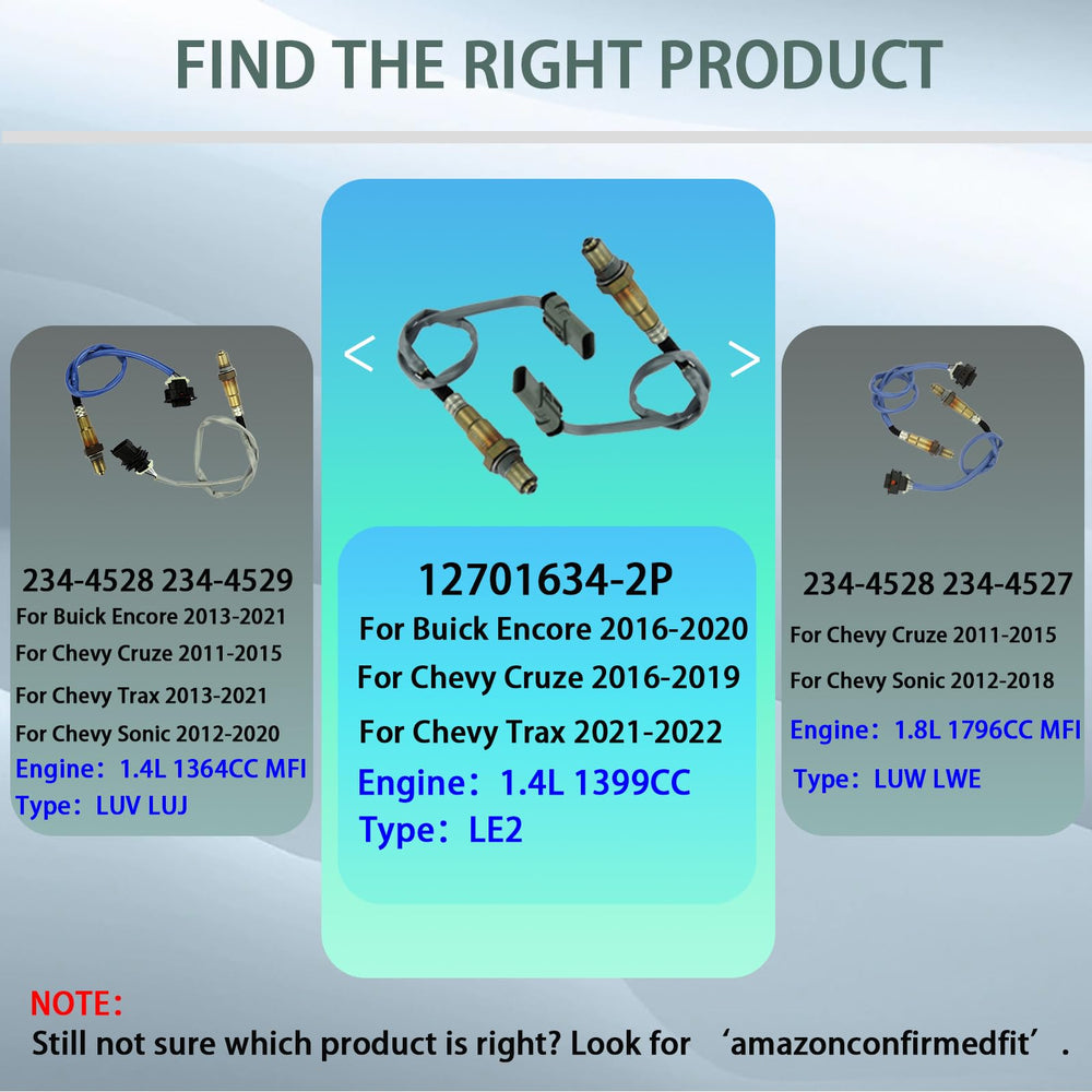 ChawYI O2 sensor pair for Chevy Cruze 1.4L, OEM-style replacement.