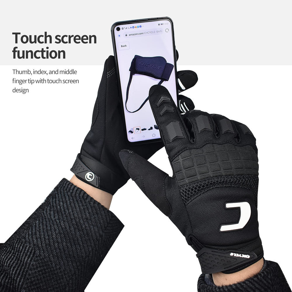 CHCYCLE gloves feature a padded palm to cushion shocks on rough trails.