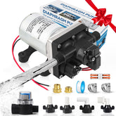 Chddorn 12V RV water pump front view for compact, reliable camper water supply.